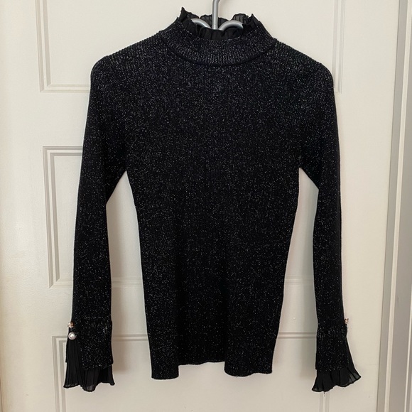 Esqualo shiny fancy black sweater in Small - Picture 1 of 9